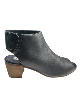 New Dune Joanna Sandals 39/8 Black All Leather Upper 2.5” Heel Peep Toe from HBC